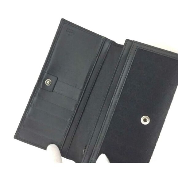 👛  AUTHENTIC GUCCI GG LOGO CANVAS LONG BILFOLD WALLET - Picture 4 of 10